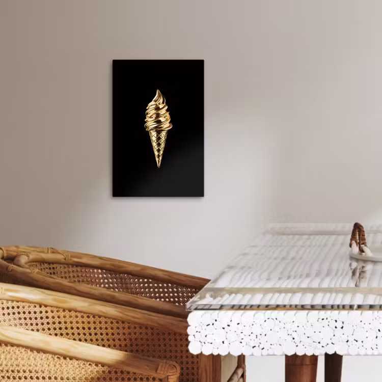 Canvas schilderij - Ijs - Goud - Zwart - Eten — 5