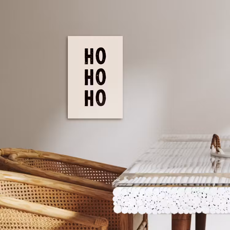 Canvas schilderij - Kerstmis - Ho ho ho - Spreuken - Beige - Kerstman — 4