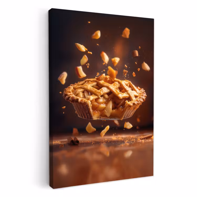 Canvas schilderij - Appel - Taart - Warm - Eten — 2