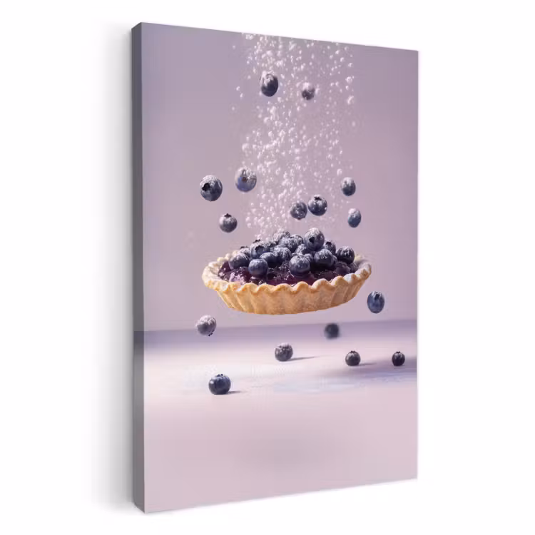 Canvas schilderij - Eten - Taart - Bessen - Blauw — 2