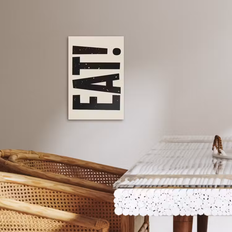 Canvas schilderij - Eten - zwart - Japandi - Wit — 3