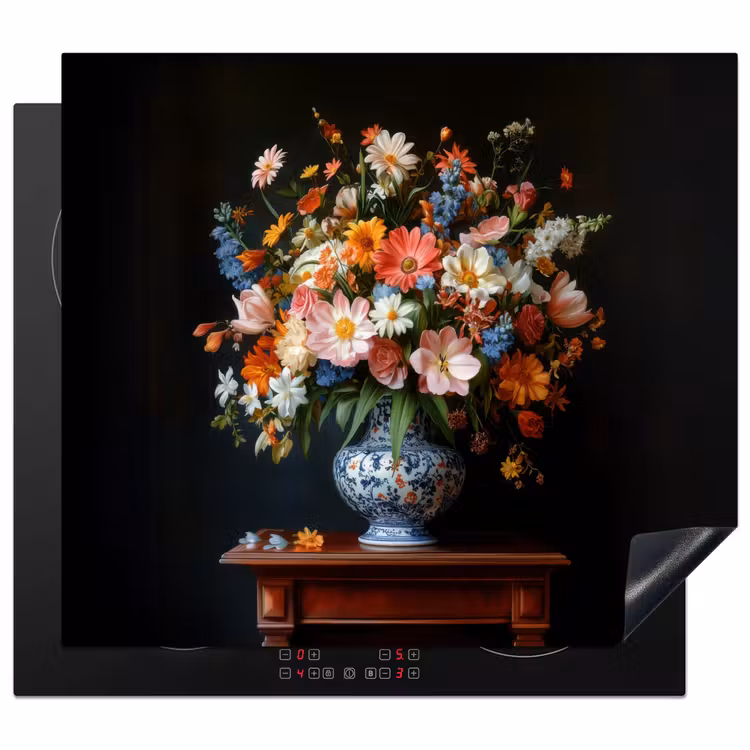 Inductie beschermer - Boeket - Roze - Bloemen - Vaas — 1