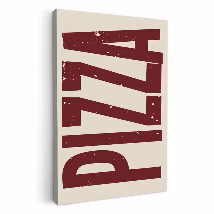 Canvas schilderij - Pizza - Vintage - Decoratie - Japandi — 1