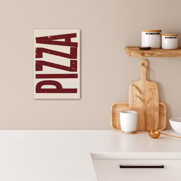 Canvas schilderij - Pizza - Vintage - Decoratie - Japandi — 3
