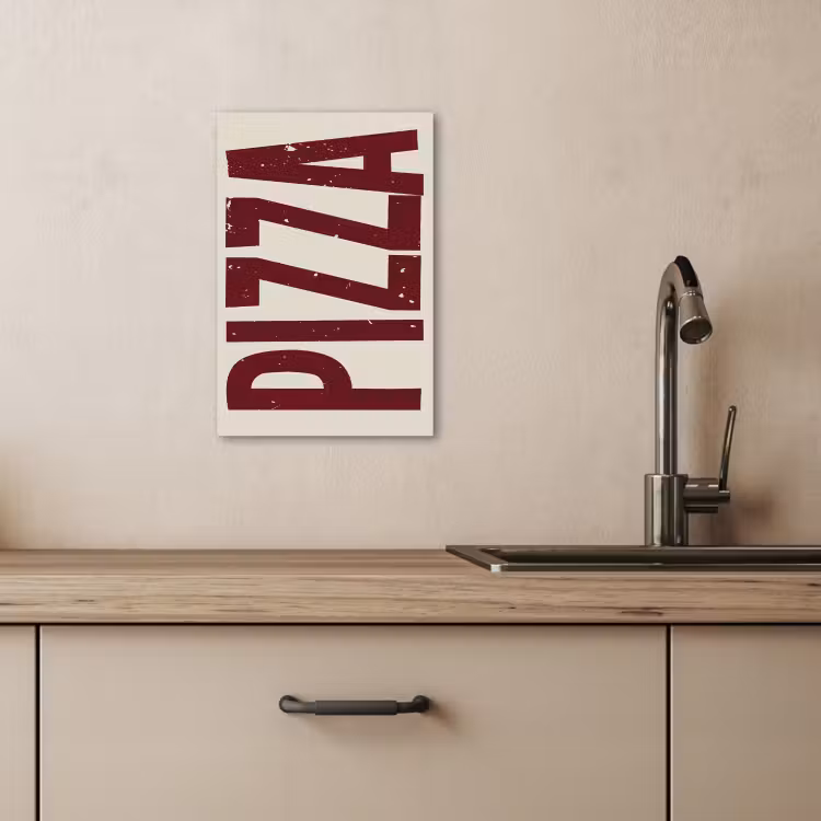 Canvas schilderij - Pizza - Vintage - Decoratie - Japandi — 5