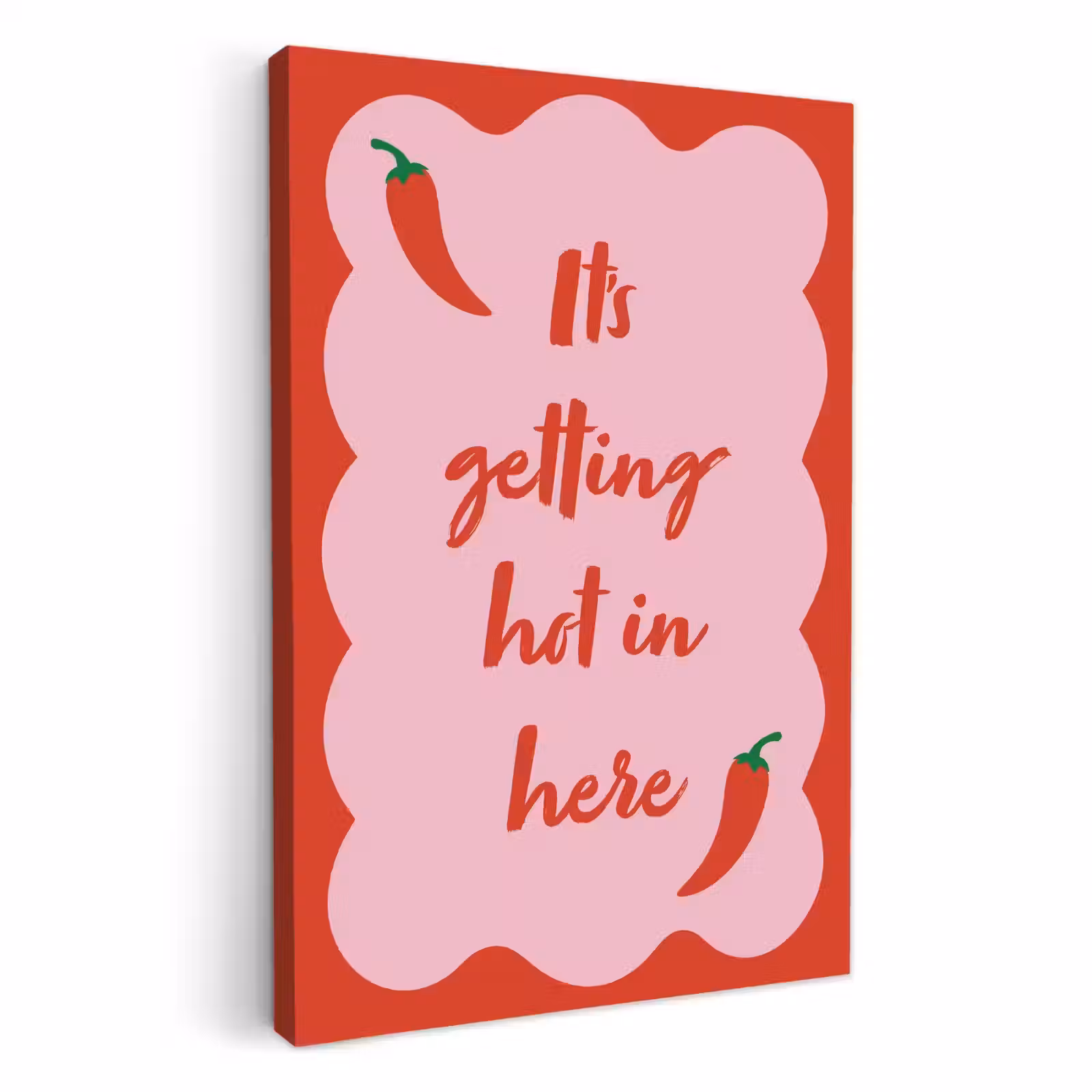 Canvas schilderij - Chilipeper - Red - Hot - Quotes — 1