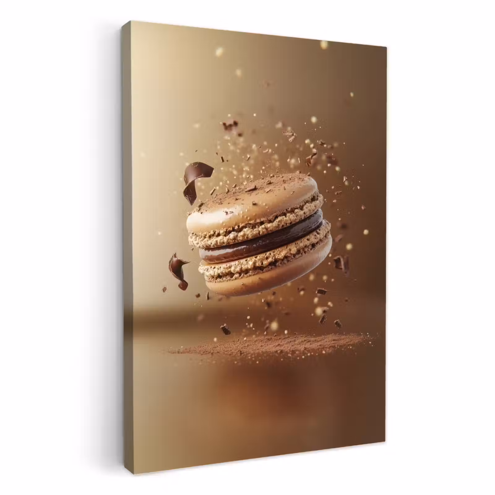 Canvas schilderij - Chocolade - Macarons - Eten - Snoep — 1