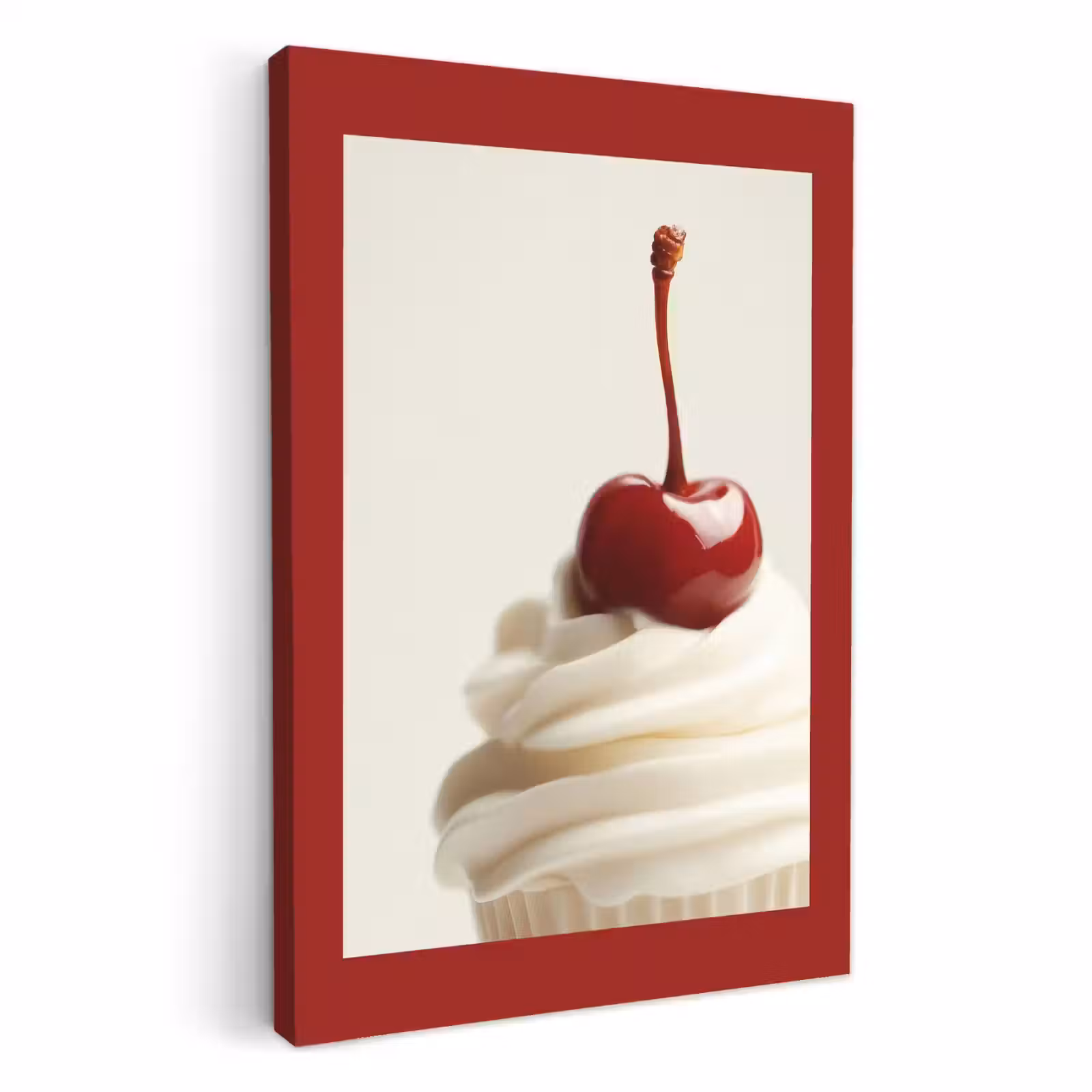 Canvas schilderij - Cupcake - Kers - Rood — 1