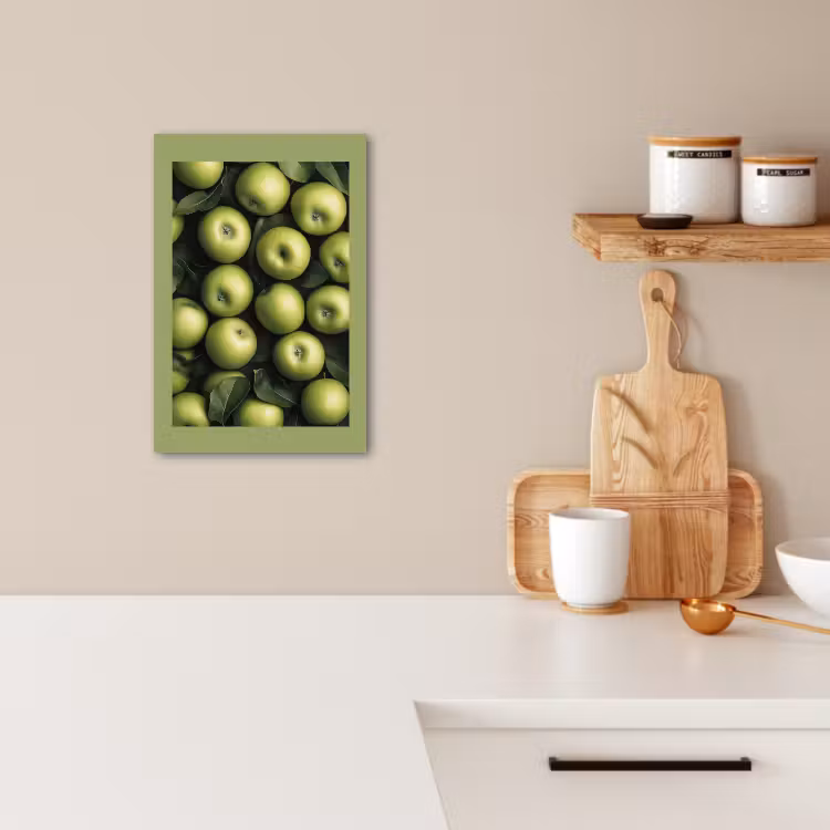Canvas schilderij - Appels - Groen - bladeren — 3