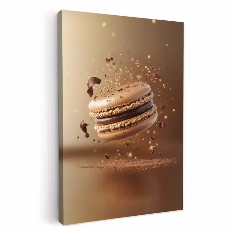 Canvas schilderij - Chocolade - Macarons - Eten - Snoep — 1