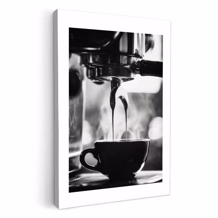 Canvas schilderij - Coffee - Espresso - Koffiemachine - Kop — 1