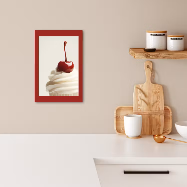 Canvas schilderij - Cupcake - Kers - Rood — 3
