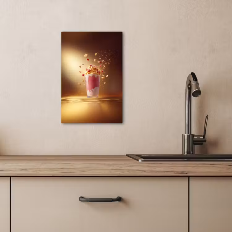 Canvas schilderij - Framboos - Smoothie - Drinken - Roze — 5