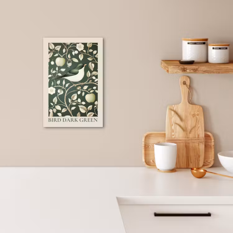 Canvas schilderij - Groen - Vogel - Bloemen — 5