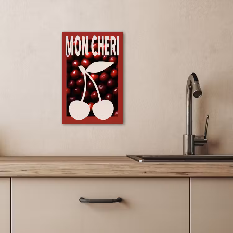 Canvas schilderij - Kersen - Illustratie - Rood — 5
