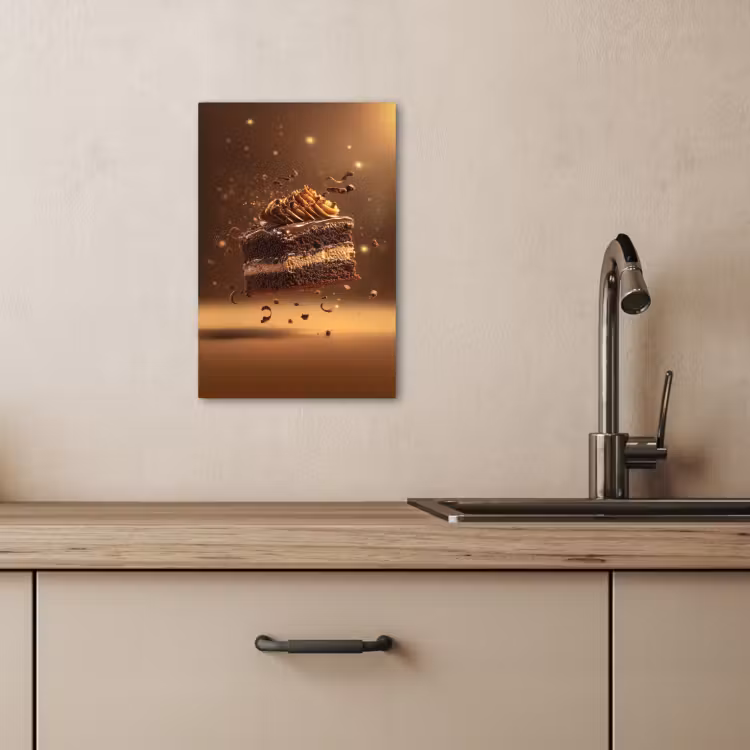 Canvas schilderij - Taart - Chocolade - Eten - Brownie — 3