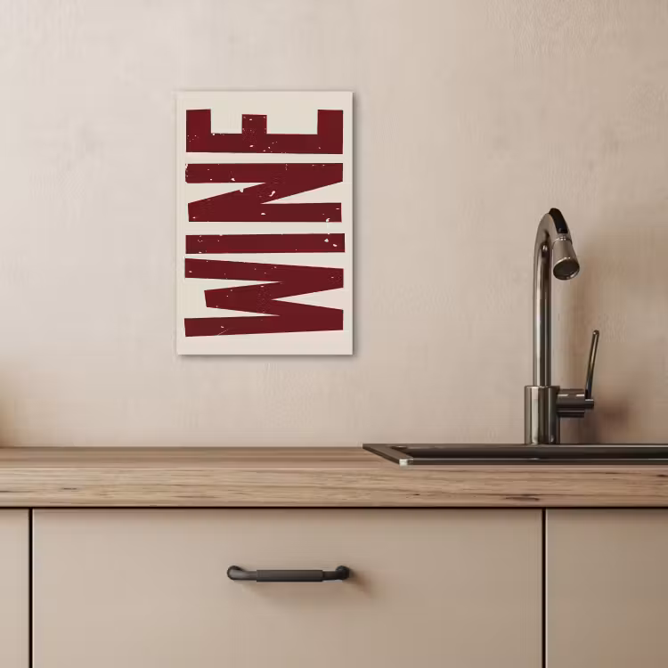 Canvas schilderij - Wine - Red - Decoratie - Japandi — 3