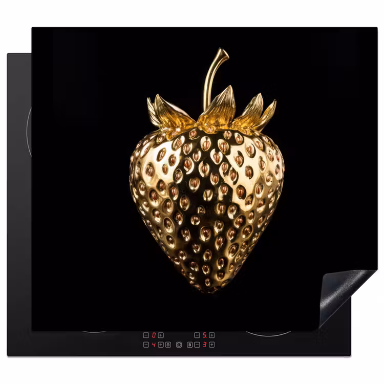 Inductie beschermer - Aardbei - Goud - Zwart - Chrome — 1