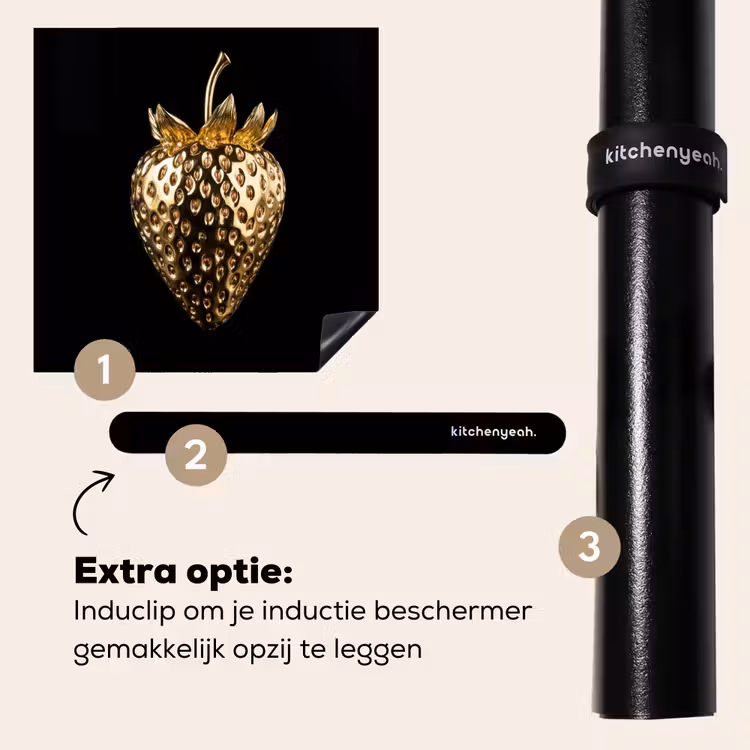 Inductie beschermer - Aardbei - Goud - Zwart - Chrome — 8