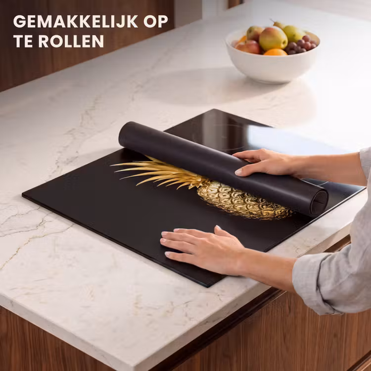 Inductie beschermer - Ananas - Zwart - Goud - Luxe — 7