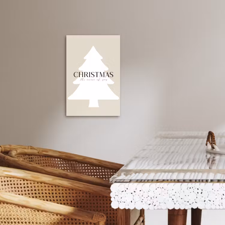 Canvas schilderij - Kerstboom - Japandi - Christmas - Beige — 5
