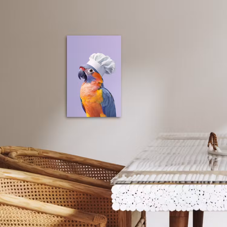 Canvas schilderij - Papegaai - Koksmuts - Paars - Cute — 3