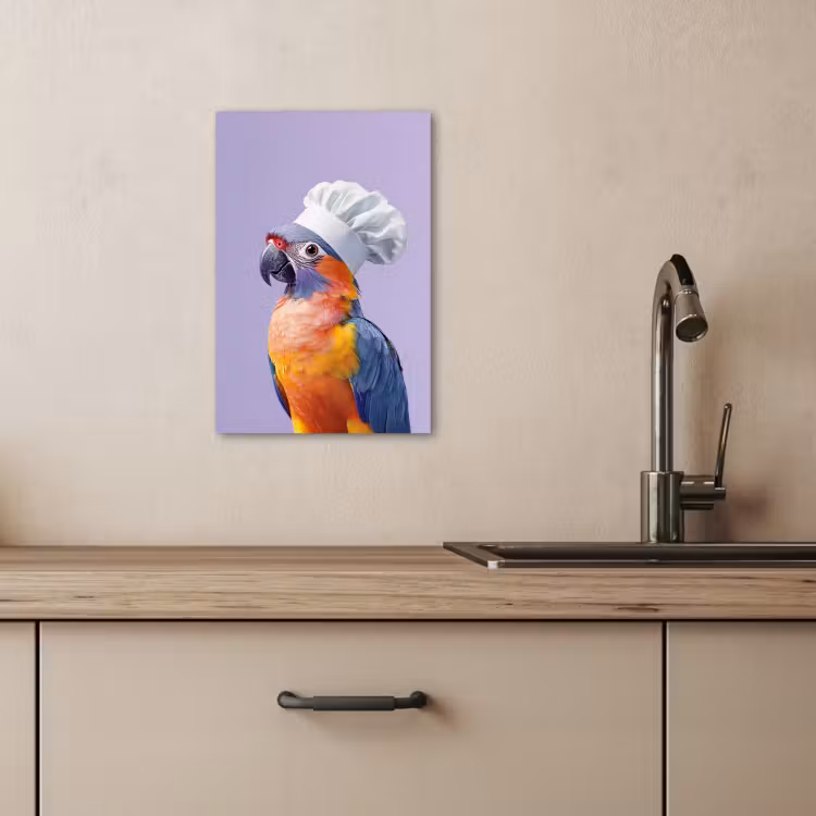 Canvas schilderij - Papegaai - Koksmuts - Paars - Cute — 4