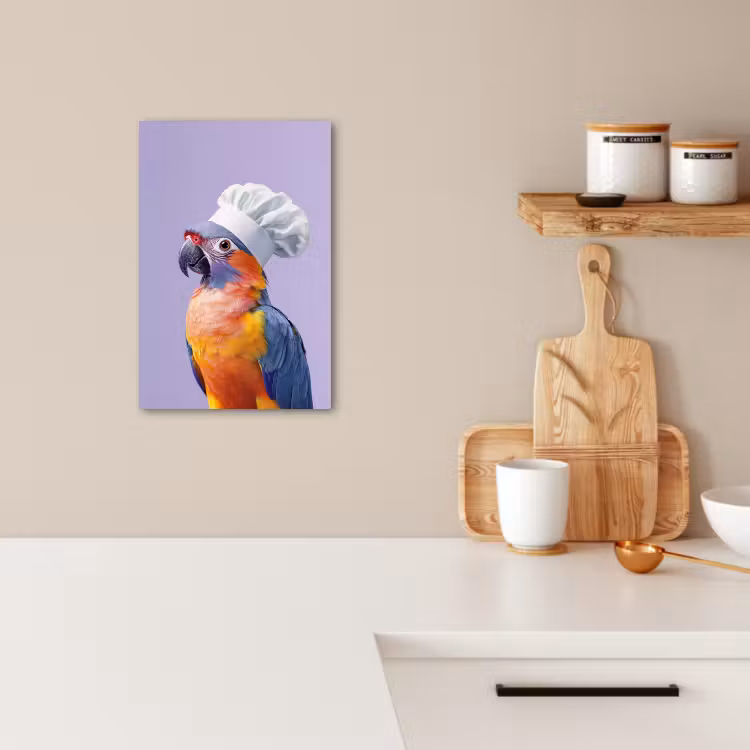 Canvas schilderij - Papegaai - Koksmuts - Paars - Cute — 5