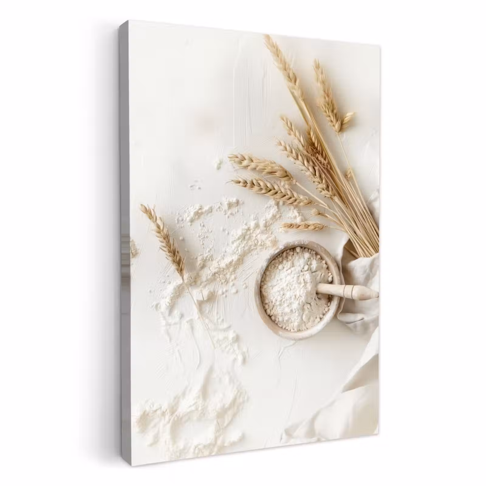 Canvas schilderij - Bloem - Hout - Tarwe — 1