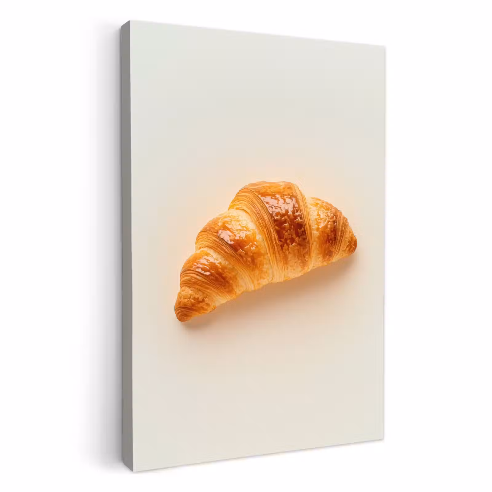 Canvas schilderij - Croissant - Brood - Beige — 1
