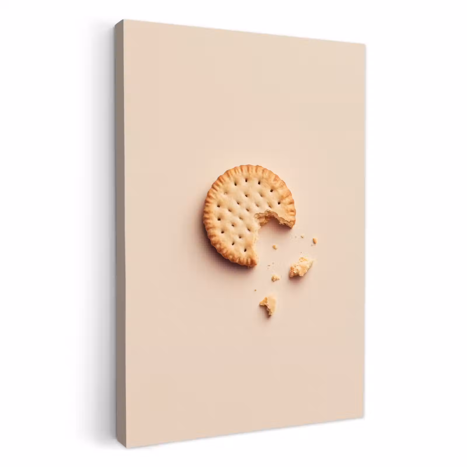 Canvas schilderij - Koekje - Kruimels - beige — 1
