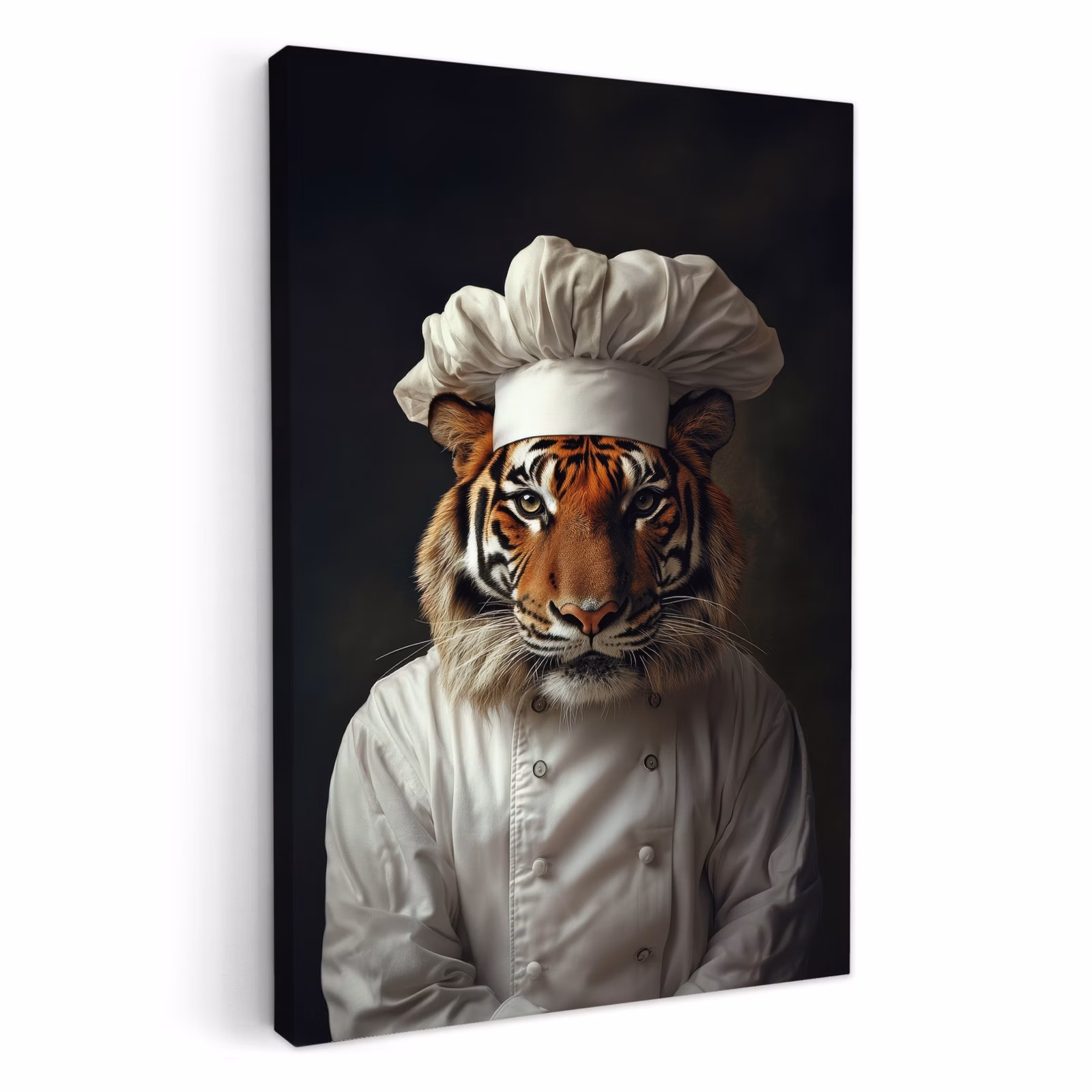 Canvas schilderij - Tijger - Kokskleding - Bruin — 1