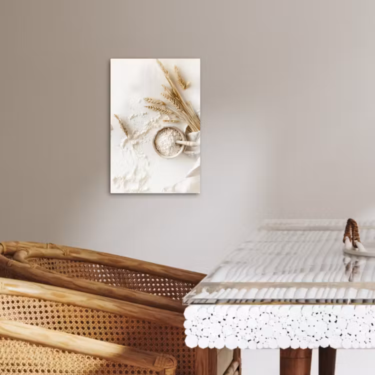 Canvas schilderij - Bloem - Hout - Tarwe — 2
