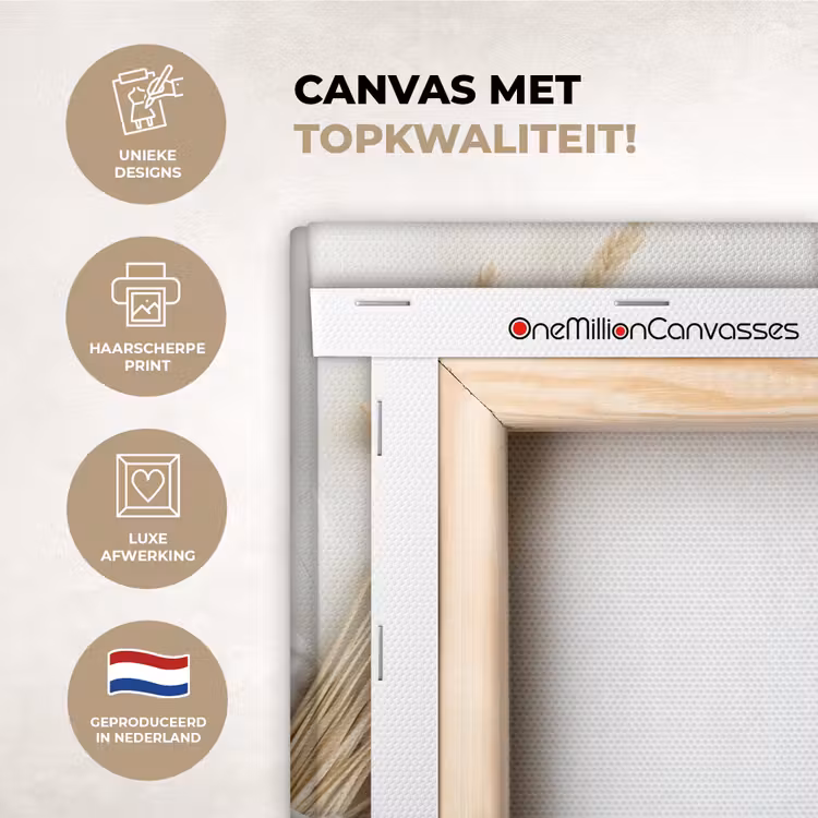 Canvas schilderij - Bloem - Hout - Tarwe — 5