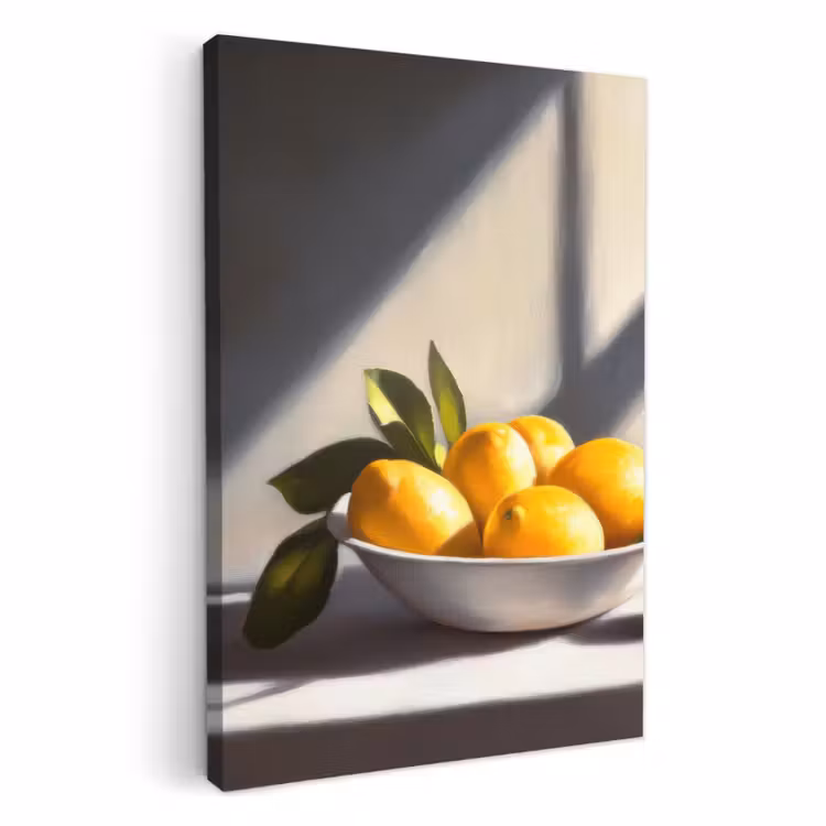 Canvas schilderij - Citroenen - Stilleven - Geel — 2