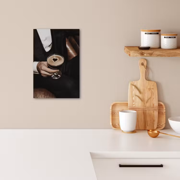 Canvas schilderij - Hartje - Cocktail - Espresso Martini - Hand — 1
