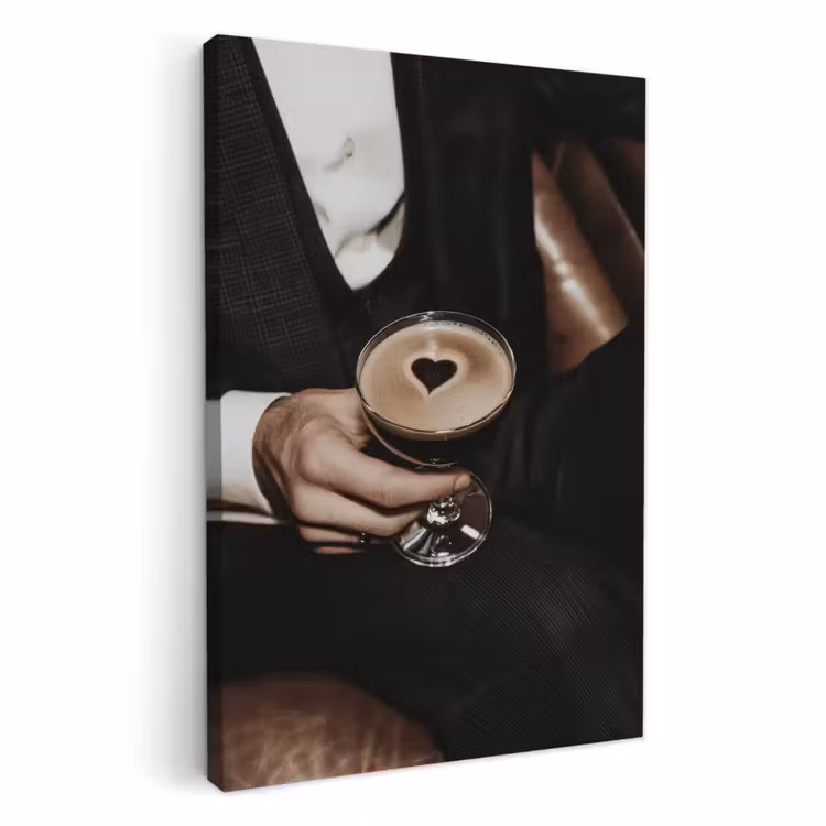Canvas schilderij - Hartje - Cocktail - Espresso Martini - Hand — 2