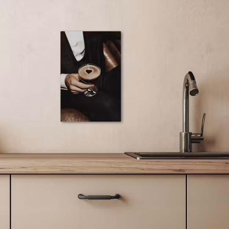 Canvas schilderij - Hartje - Cocktail - Espresso Martini - Hand — 4