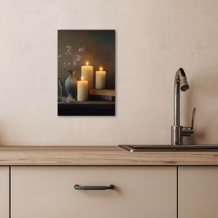 Canvas schilderij - Kaarsen - Stilleven - Rustiek - Boeken — 2