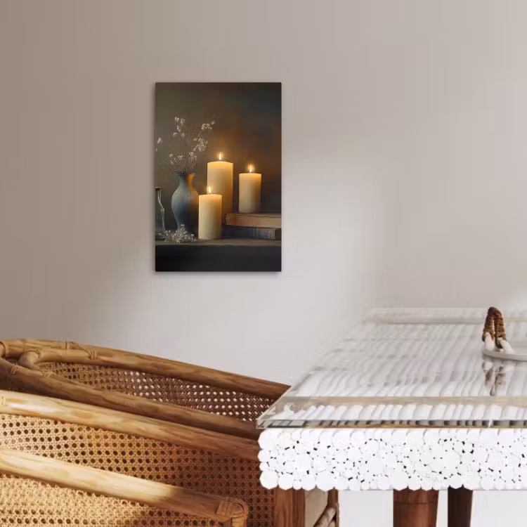 Canvas schilderij - Kaarsen - Stilleven - Rustiek - Boeken — 5