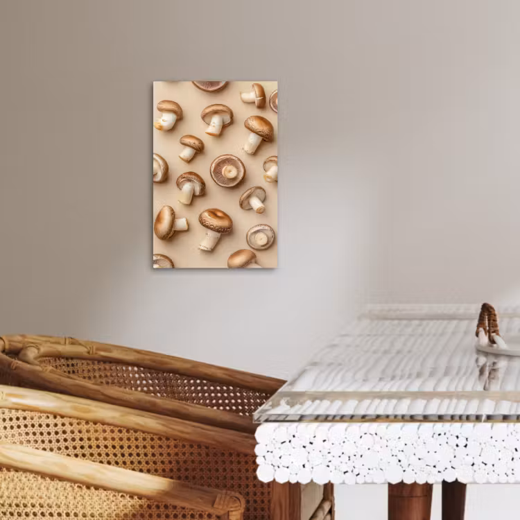 Canvas schilderij - Kastanje Champignons - Beige — 4