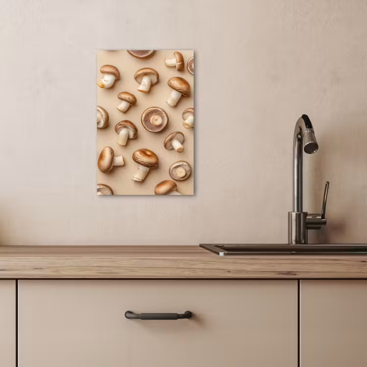 Canvas schilderij - Kastanje Champignons - Beige — 5