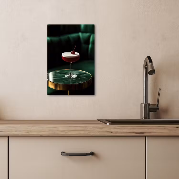 Canvas schilderij - Kers - Cocktail - Rood - Marmer — 5