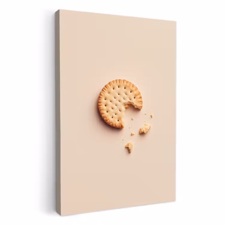 Canvas schilderij - Koekje - Kruimels - beige — 1