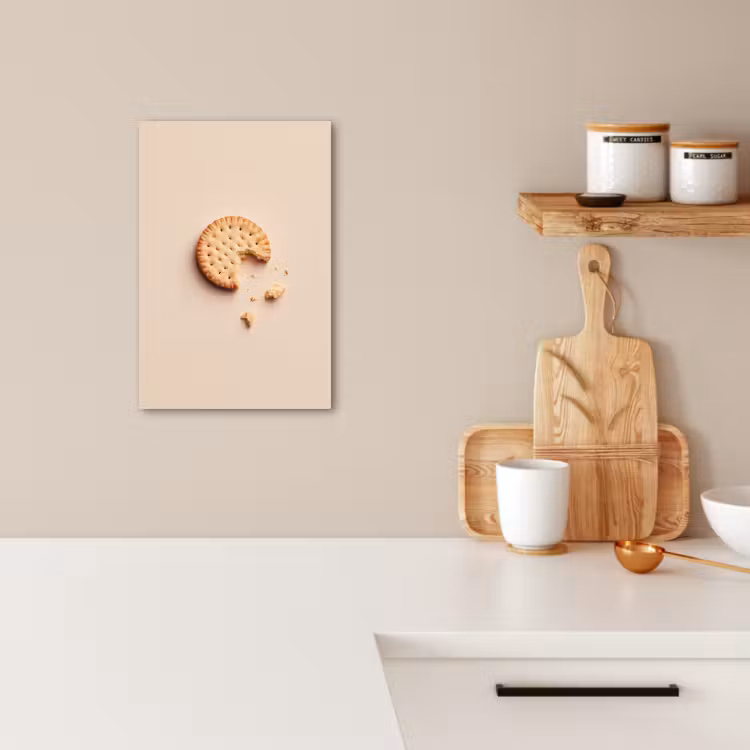 Canvas schilderij - Koekje - Kruimels - beige — 2