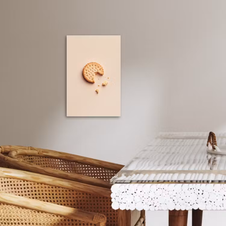 Canvas schilderij - Koekje - Kruimels - beige — 4