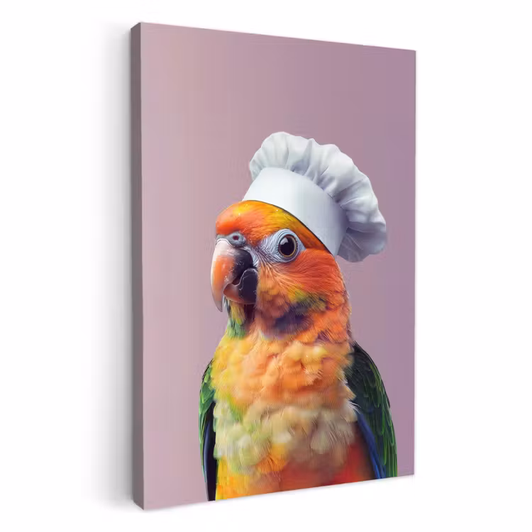 Canvas schilderij - Papegaai - Koksmuts - Nieuwsgierig - Vogel — 4