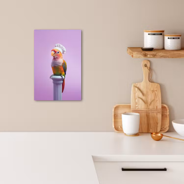 Canvas schilderij - Papegaai - Koksmuts - Pilaar - Vogel — 3