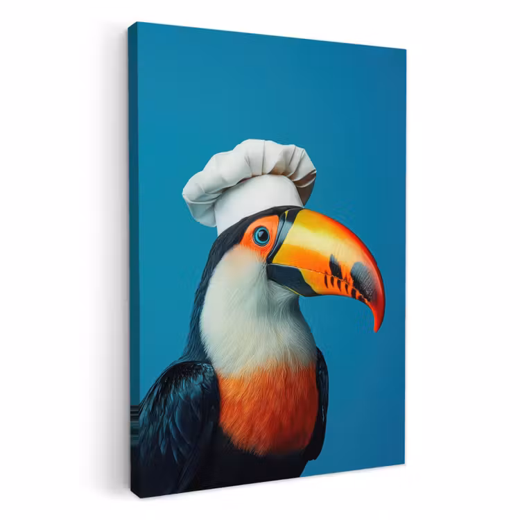 Canvas schilderij - Toekan - Papegaai - Vogel - Koksmuts — 1