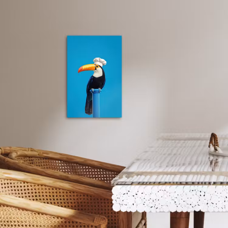 Canvas schilderij - Tucan - Sokkel - Vogel - Koksmuts — 5